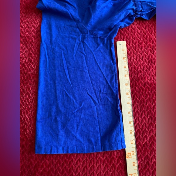 Banana Republic Deep Blue Empire Waist Drawstring & WHite Emdroidery Dress XL - Picture 15 of 15